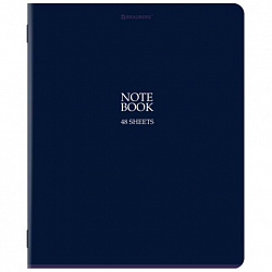 Тетрадь А5, 48 л., BRAUBERG, скоба, клетка, SoftTouch, "NoteBookMono", (микс в спайке), 405325