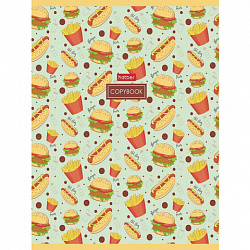 Тетрадь А5, 96 л., HATBER, скоба, клетка, обложка картон, "Good food (микс)", 068343, 96Т5В1