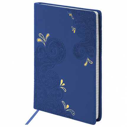 Блокнот А5 (148х218 мм), BRAUBERG "Orient", 128 л., кожзаменитель с тиснением, клетка, ассорти, 125236