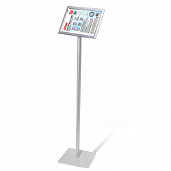 Рамка на стойке для рекламы (210х297 мм), А4, алюминиевая, прижимные стороны, BRAUBERG, 232208