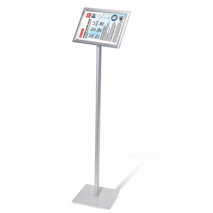 Рамка на стойке для рекламы (210х297 мм), А4, алюминиевая, прижимные стороны, BRAUBERG, 232208