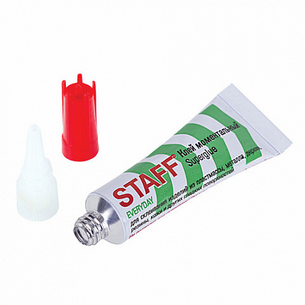 Клей моментальный (суперклей) STAFF "EVERYDAY", 3 г, ПРОЧНЫЙ, отрывная мультикарта, 604224