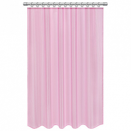 Шторка для ванной ПОЛИЭСТЕР, 180х200 см, кольца в комплекте, РОЗОВЫЙ БРИЛЛИАНТ, PRIMILA (ПРИМИЛА), 700098