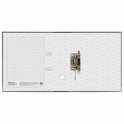 Папка-регистратор BRAUBERG, фактура стандарт, с мраморным покрытием, 75 мм, черный корешок, 220987