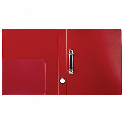 Папка на 2 кольцах BRAUBERG "Стандарт", 40 мм, красная, до 300 листов, 0,9 мм, 270480