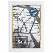 Рамка 10х15 см небьющаяся, багет 14,6 мм, пластик, BRAUBERG "Original Line", белая/золото, 391235