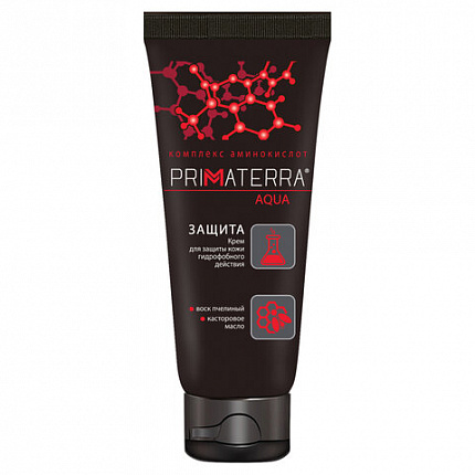 Крем защитный 100 мл, PRIMATERRA AQUA, гидрофобный для кожи, от кислотных и щелочных средств