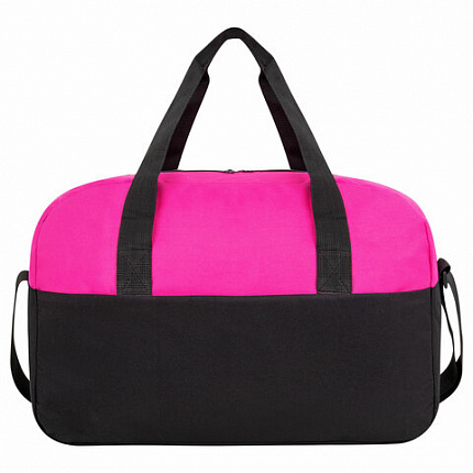 Сумка спортивная HEIKKI BASE (ХЕЙКИ), карман на молнии, черная/фуксия, 30x44x17 см, 272621