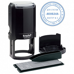 Печать самонаборная 1 круг, оттиск D=42, синий, TRODAT 4642 R1, крышка, КАССА В КОМПЛЕКТЕ, 167166