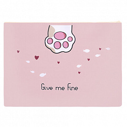 Папка для тетрадей ПИФАГОР А4, 1 отделение, ПВХ, на молнии, ассорти, "Pawesome", 32x23 см, 273829