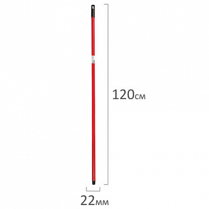 Черенок рукоятка для инвентаря 120 см, еврорезьба, металлопластик 0,3 мм, красный, BOOMHOUSE (БУМХАУС) STANDART, 702231