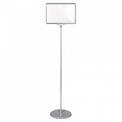 Стойка-инфодержатель напольная (ценникодержатель), 210x300 мм, А4, сталь, СЕРАЯ, BRAUBERG, 291035