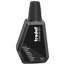 Краска штемпельная TRODAT 7011, черная, 28 мл, на водной основе, 52970