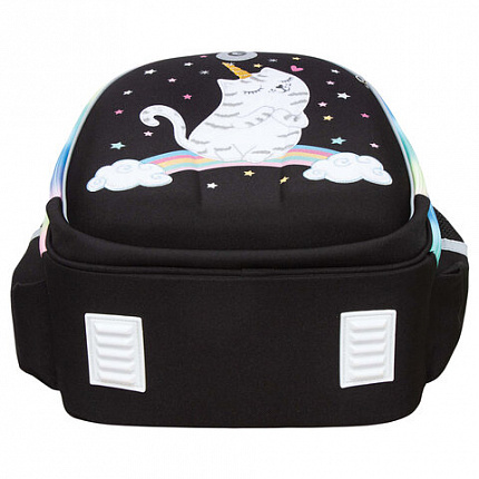 Ранец GRIZZLY анатомическая спинка, c брелоком, для девочек, RAINBOW CAT, 36х28х20 см, RAz-486-2/1