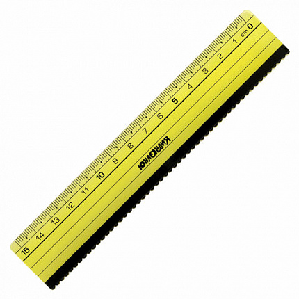 Линейка пластик 15 см ЮНЛАНДИЯ "НЕОНЧИКИ", ассорти, с волнистым краем, для левшей, 210733