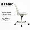 Кресло стул BRABIX "Eames MG-310 PL", пластик белый, экокожа белая, 532926