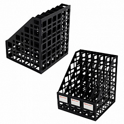 Лоток вертикальный для бумаг BRAUBERG "ULTRA", 240 мм, 6 отделений, сетчатый, сборный, черный, 238251