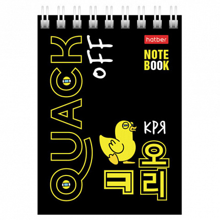 Блокнот МАЛЫЙ ФОРМАТ А7, 60 л., гребень, картон, клетка, HATBER, "Утиные истории", 081168, 60Б7В1гр