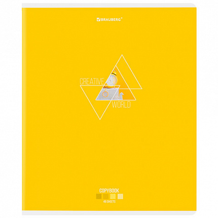 Тетрадь А5, 48 л., BRAUBERG, скоба, клетка, глянцевый лак, "Smart" (микс в спайке), 404345