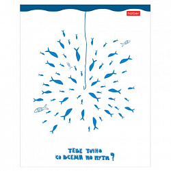 Тетрадь обложка пластик с печатью, А5, 96 л., скоба, клетка, HATBER, "Рыба моя" (микс в спайке), 090215, 96Т5В1пл