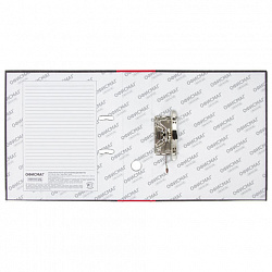 Папка-регистратор ОФИСМАГ, фактура стандарт, с мраморным покрытием, 75 мм, красный корешок, 225584