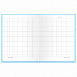 Блокнот МАЛЫЙ ФОРМАТ 110х147 мм, А6, 80 л., твердый, клетка, BRAUBERG "Minimal", голубой, 116450