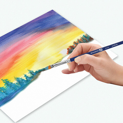 Кисти художественные набор 4 штуки, синтетика (плоские № 2, 4, 6, 10) BRAUBERG ART DE