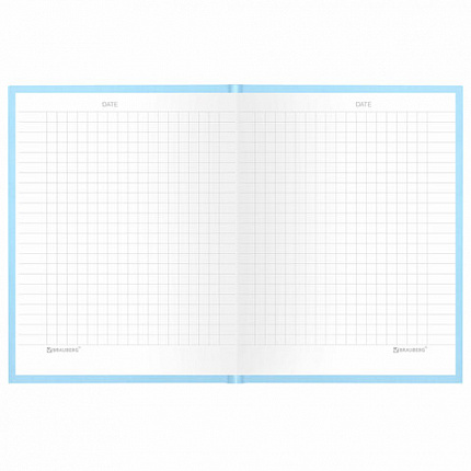 Блокнот МАЛЫЙ ФОРМАТ 110х147 мм, А6, 80 л., твердый, клетка, BRAUBERG "Minimal", голубой, 116450