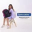 Ранец BRAUBERG QUADRO, 3 отделения, с брелоком, "Black cat", 37х28х18 см, 271358