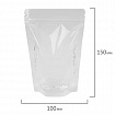Пакеты дой-пак с замком ZIP LOCK, прозрачные, 100х150 + 30 мм, КОМПЛЕКТ 100 штук, 70 мкм, BRAUBERG, 700695