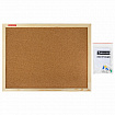 Доска пробковая для объявлений 45х60 см, деревянная рамка, BRAUBERG Wood, 238310