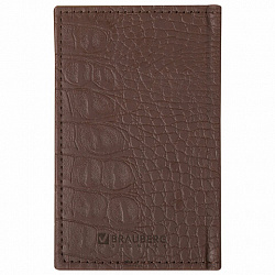 Телефонная книжка МАЛЫЙ ФОРМАТ (80х130 мм) А7, BRAUBERG "Cayman", под крокодиловую кожу, 56 л., вырубной алфавит, коричневая, 125135