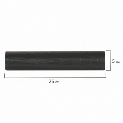 Мешки для мусора 30 л, черные, в рулоне 20 шт., особо прочные, ПВД 20 мкм, 50х60 см, LAIMA, 605330