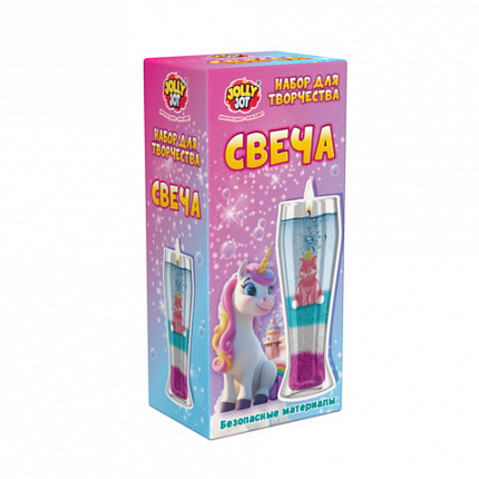 Свеча Набор Сделай Свечу "Единорог", 1 свеча, с декор. наполнителями, JOLLY JOT (ДЖОЛЛИ ДЖОТ), 665991