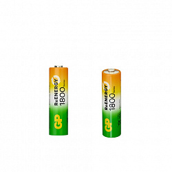 Батарейки аккумуляторные GP ReEnergy Ni-Mh пальчиковые КОМПЛЕКТ 2 шт., AA (HR6), 1800 mAh, 180AAHCRGY, 180AAHCRGY-2CRC