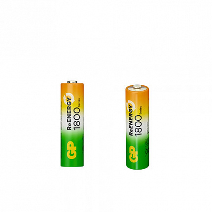 Батарейки аккумуляторные GP ReEnergy Ni-Mh пальчиковые КОМПЛЕКТ 2 шт., AA (HR6), 1800 mAh, 180AAHCRGY, 180AAHCRGY-2CRC