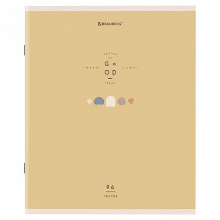 Тетрадь А5 96 л. BRAUBERG скоба, линия, обложка картон, "Natural" (микс в спайке), 404440