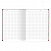 Блокнот с резинкой в клетку 96 л., А5, 145х203 мм, твердая обложка с фольгой, BRAUBERG, "Гранаты", 113730