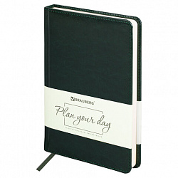 Ежедневник недатированный А5 138х213 мм BRAUBERG "Imperial" под кожу, 160 л., темно-зеленый, 111855