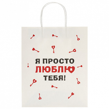 Пакет подарочный (1 штука) 26х13х32 см (L) "Love Story", ассорти, крафт, ЗОЛОТАЯ СКАЗКА, 700821