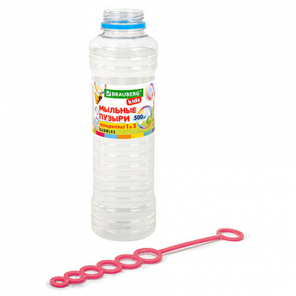 Мыльные пузыри, КОНЦЕНТРАТ, 500 мл, индивидуальная упаковка, BRAUBERG KIDS, 666209