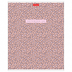 Тетрадь обложка пластик, А5 48 л., скоба, клетка, HATBER, "LEO-принт" (микс в спайке), 092368, 48Т5В1пл