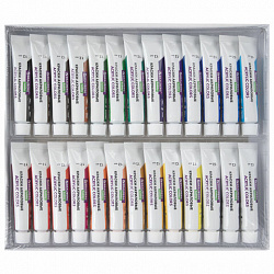 Краски акриловые художественные 26 шт. по 12 мл, холсты 3 шт., кисти 6 шт., аксессуары, 37 предметов, BRAUBERG HOBBY, 192544