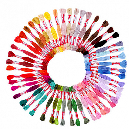 Нитки для вышивания (мулине), набор 50 цветов, 8 м, полиэфир, DEVELIA (Девелиа), 665431