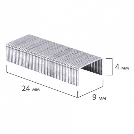 Скобы для степлера №10, 1000 штук, STAFF "EVERYDAY", до 20 листов, 220428