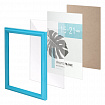 Рамка 15х21 см небьющаяся, багет 17,5 мм, пластик, BRAUBERG "Colorful", голубая, 391237