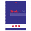 Тетрадь А4 96 л., HATBER, спираль, линия, матовая ламинация, тиснение, "Студенту_Синяя", 082670, 96Т4лтВ2сп29868