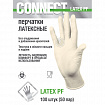 Перчатки смотровые латексные 50 пар (100 штук), CONNECT, размер 7-8, M (средний)