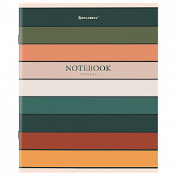 Тетрадь А5 48 л. BRAUBERG скоба, клетка, обложка картон, "LINE" (микс в спайке), 404364