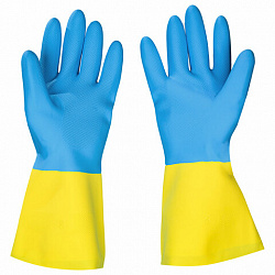 Перчатки латексно-неопреновые SCAFFA "Спектр", КЩС-1, хлопчатобумажное напыление, размер 8, M (средний), 00-01017726